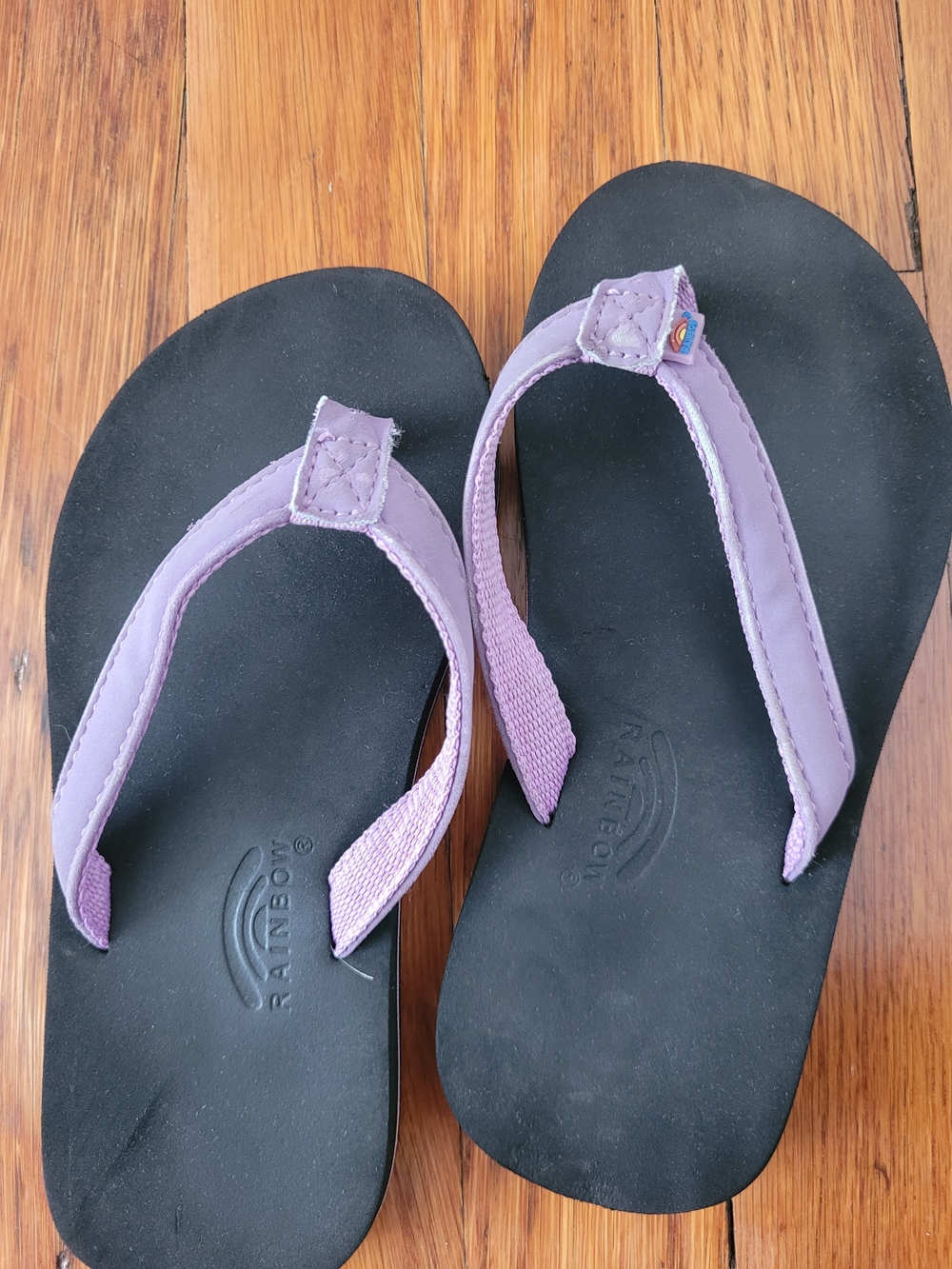 RAINBOW Youth Sandals The Grombow Soft Rubber Top Sole Purple Strap Size 11/13 T